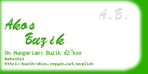 akos buzik business card